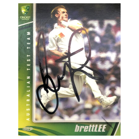 Signed Brett Lee Trade Card - Australia Test Team Autograph