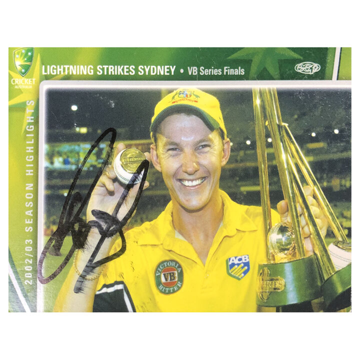 Signed Brett Lee Trade Card - Season Highlights Autograph