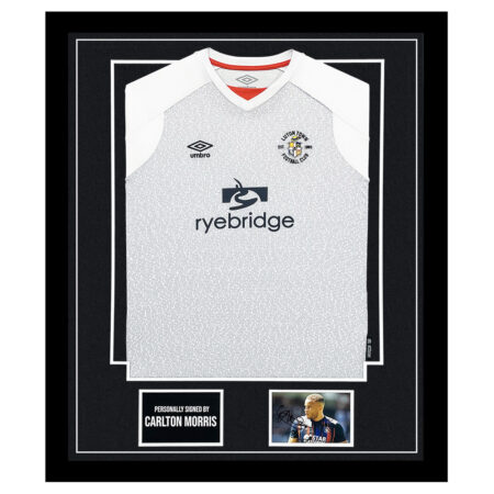 Signed Carlton Morris Framed Display Shirt - Luton Town Autograph