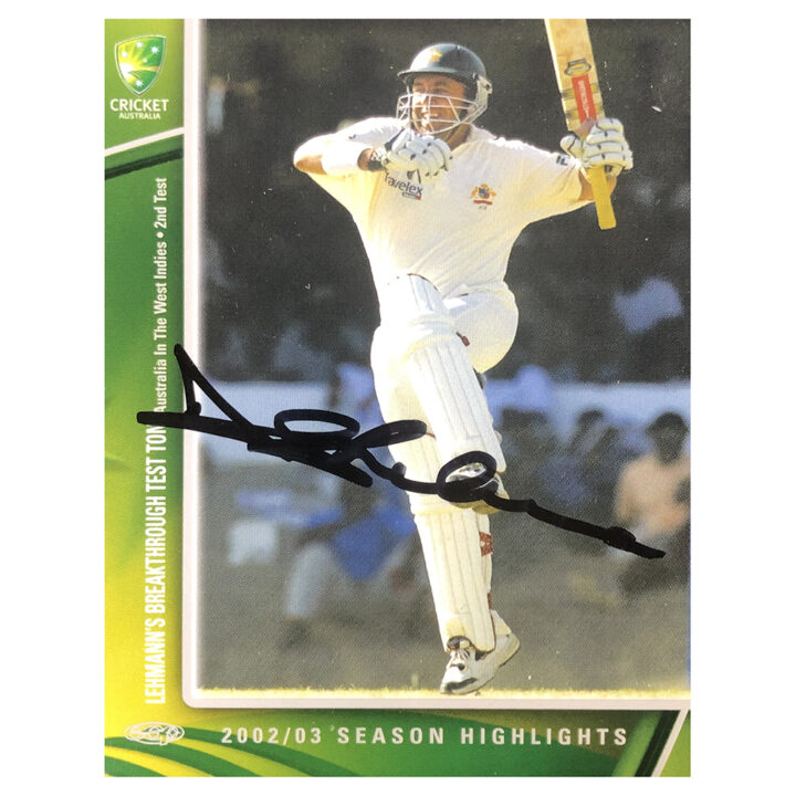 Signed Darren Lehmann Trade Card - Season Highlight Autograph