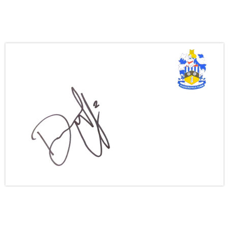 Signed David Edgar White Card - Huddersfield Town Autograph