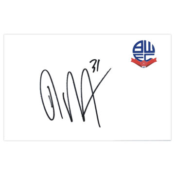 Signed David Wheater White Card - Bolton Wanderers Icon