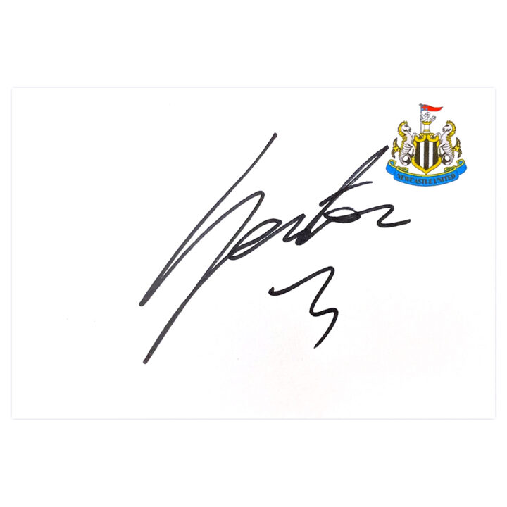 Signed Davide Santon White Card - Newcastle United Autograph