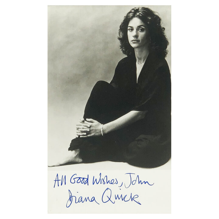 Signed Diana Quick Photo - Dedicated to John