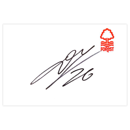 Signed Dimitar Evtimov White Card - Nottingham Forest Autograph