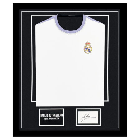 Signed Emilio Butragueno Framed Display Shirt - Real Madrid Icon