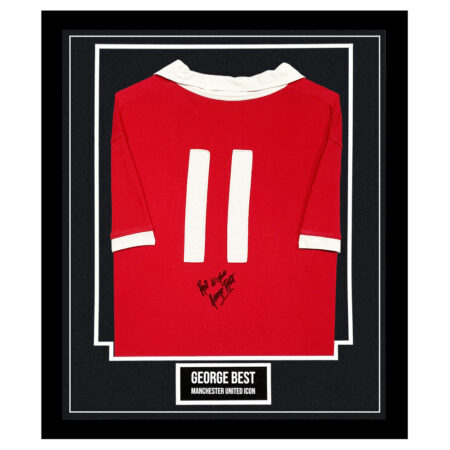 Signed George Best Framed Shirt - Manchester United Icon