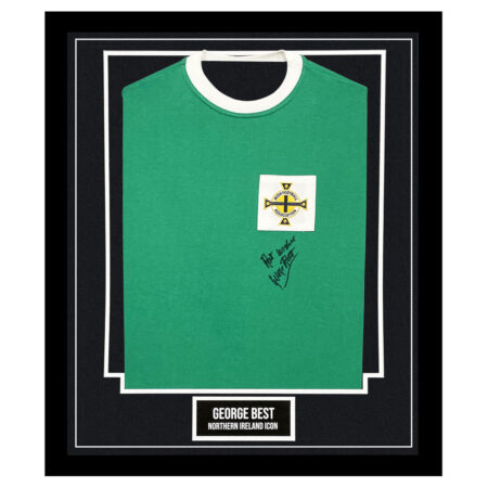 Signed George Best Framed Shirt - Northern Ireland Icon