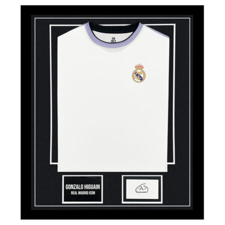 Signed Gonzalo Higuain Framed Display Shirt - Real Madrid Icon