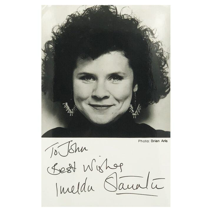 Signed Imelda Staunton Photo - Dedicated to John