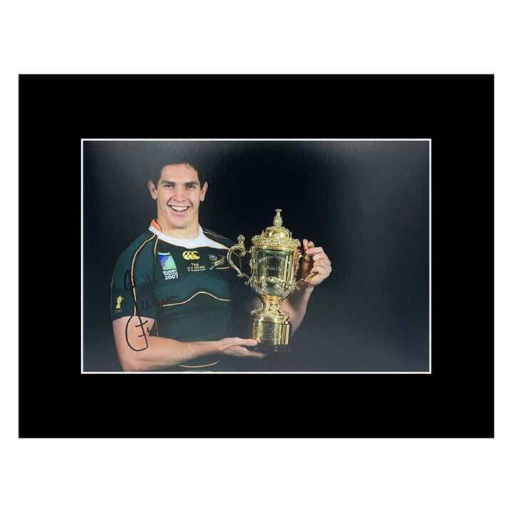 Signed Jaque Fourie Photo Display - 16x12 RWC Winner 2007