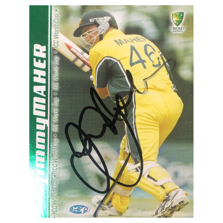 Signed Jimmy Maher Trade Card - Cricket World Cup Winner 2003