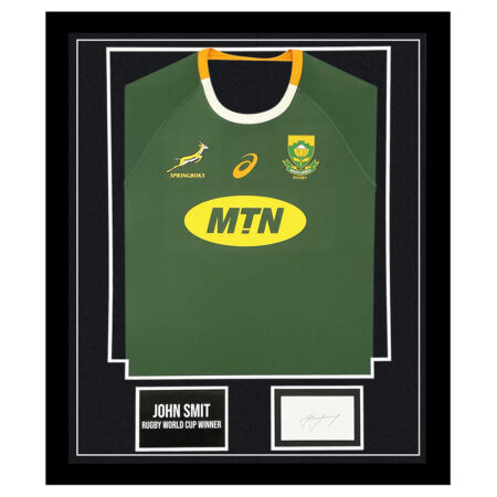 Signed John Smit Framed Display Shirt - RWC Winner Autograph