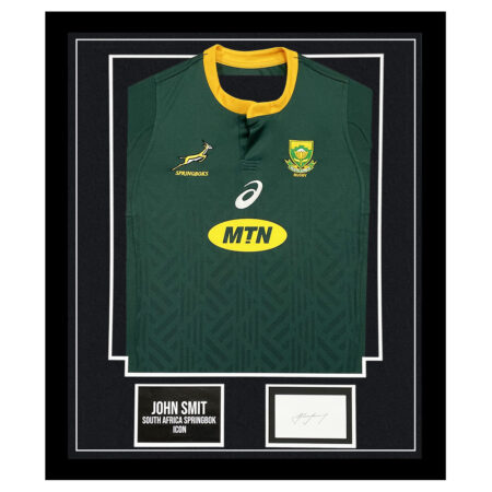 Signed John Smit Framed Display Shirt - South Africa Springbok Icon