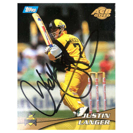 Signed Justin Langer Trading Card - Western Warriors Topps