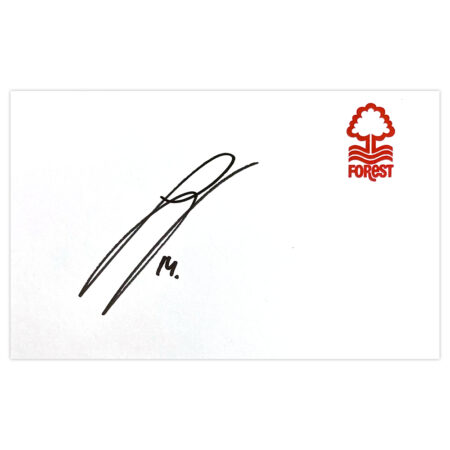 Signed Lars Veldwijk White Card - Nottingham Forest Autograph