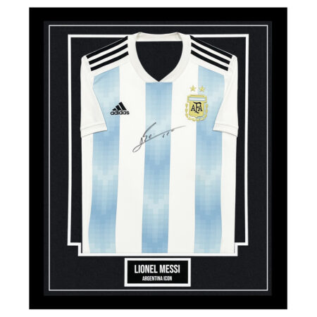 Signed Lionel Messi Framed Shirt - Argentina Icon