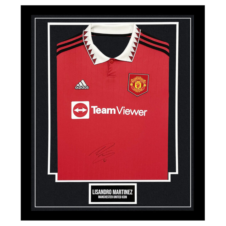 Signed Lisandro Martinez Framed Shirt - Manchester United Icon