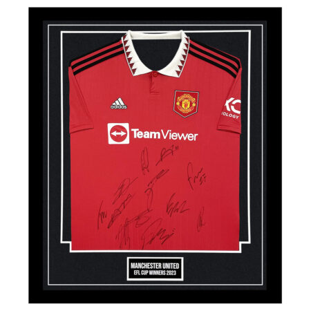 Signed Manchester United Framed Shirt - EFL Cup Winners 2023