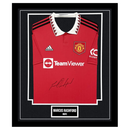 Signed Marcus Rashford 'MUFC' Framed Shirt - Manchester United Autograph