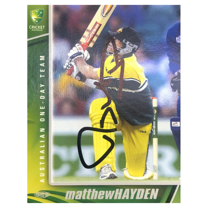 Signed Matthew Hayden Trade Card - Australia One Day Team Autograph