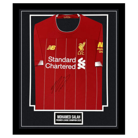 Signed Mohamed Salah Framed Shirt - Premier League Champion 2019