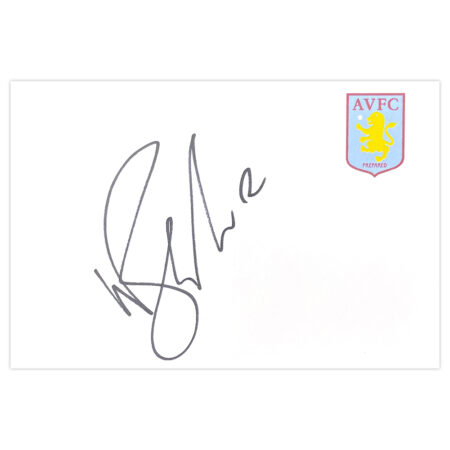 Signed Nathan Baker White Card - Aston Villa Autograph