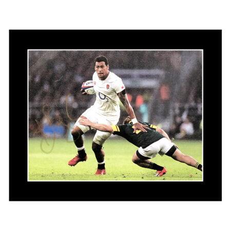 Signed Nathan Hughes Photo Display - 10x8 England Rugby Icon