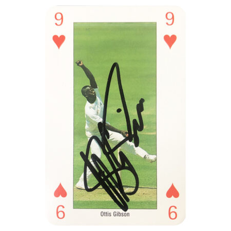 Signed Ottis Gibson Playing Card - West Indies Cricket Autograph