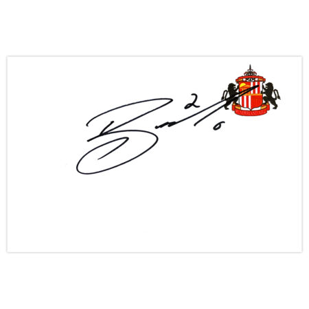 Signed Phil Bardsley White Card - Sunderland Autograph