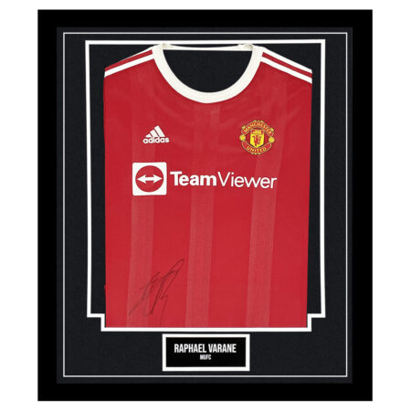 Signed Raphael Varane 'MUFC' Framed Shirt - Manchester United Autograph