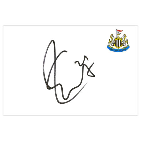 Signed Rob Elliot White Card - Newcastle United Autograph