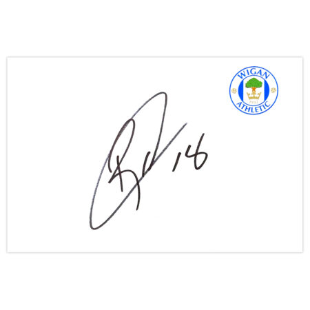 Signed Roger Espinoza White Card - Wigan Athletic Autograph