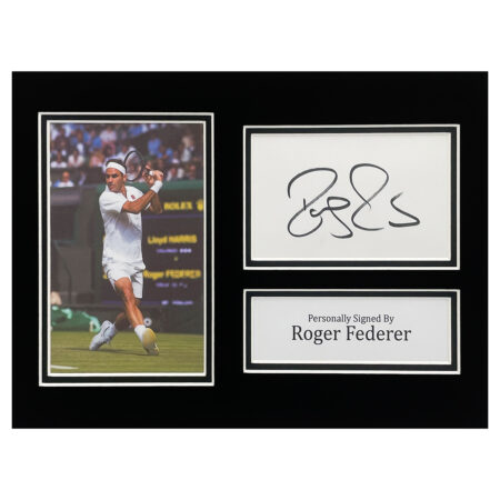 Signed Roger Federer Photo Display - 12x8 Tennis Icon Autograph