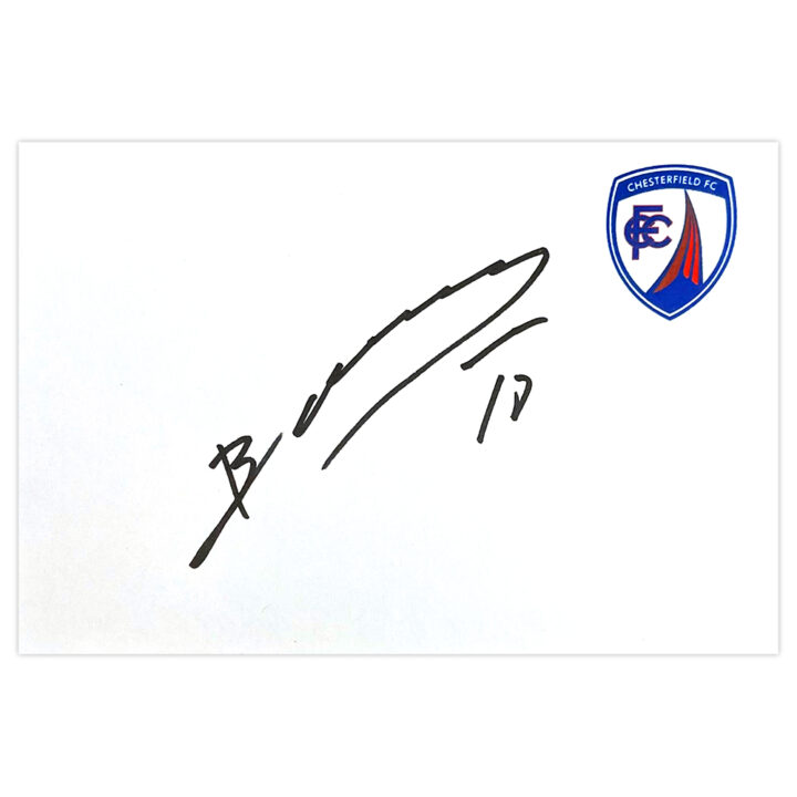 Signed Romuald Boco White Card - Chesterfield Autograph