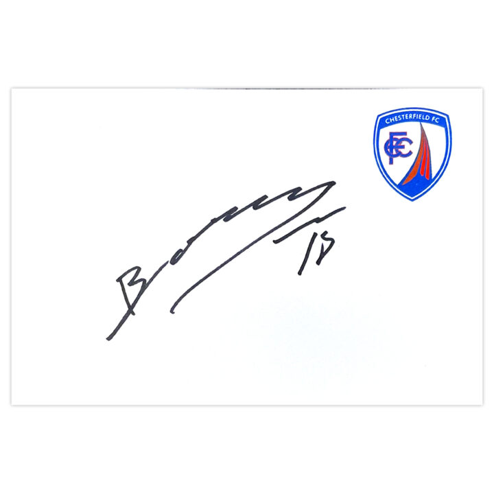 Signed Romuald Boco White Card - Chesterfield Autograph