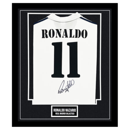 Signed Ronaldo Nazario Framed Shirt - Real Madrid Galactico