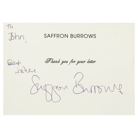 Signed Saffron Burrows Photo - Dedicated to John