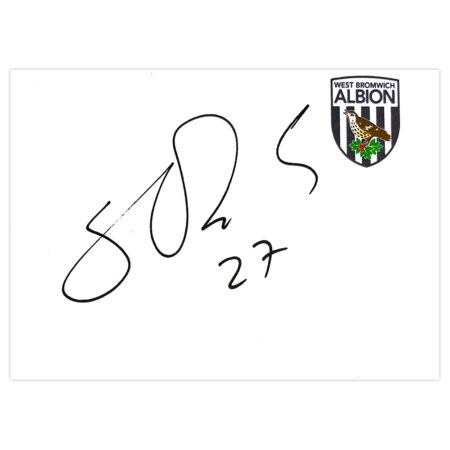 Signed Silvestre Varela White Card - West Bromwich Albion Autograph