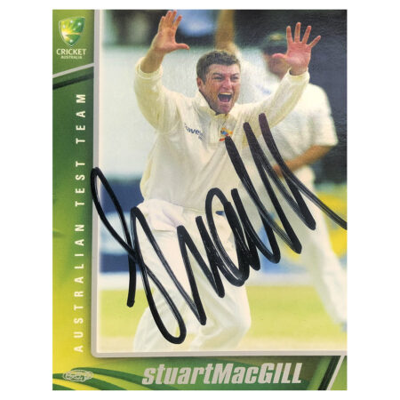 Signed Stuart MacGill Trade Card - Australia Test Team Autograph