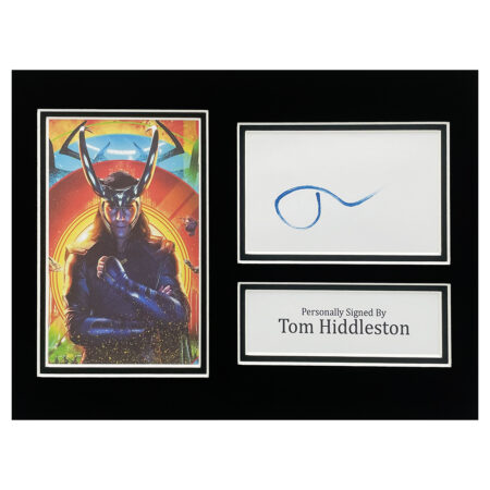 Signed Tom Hiddleston Photo Display - 12x8 Film Icon