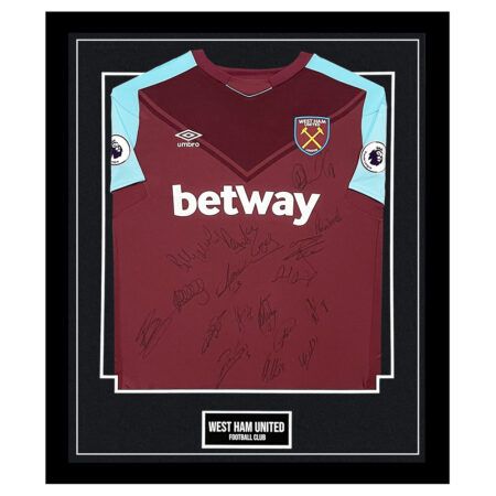 Signed West Ham United Framed Shirt - Moyes, Antonio & Zabaleta Autograph