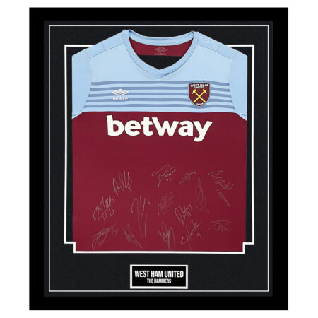 Signed West Ham United Framed Shirt - The Hammers Squad Autograph