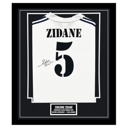 Signed Zinedine Zidane Framed Shirt - Champions League Final 2002