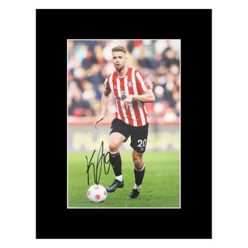 Autograph Kristoffer Ajer Photo Display 16x12 - Brentford FC Icon