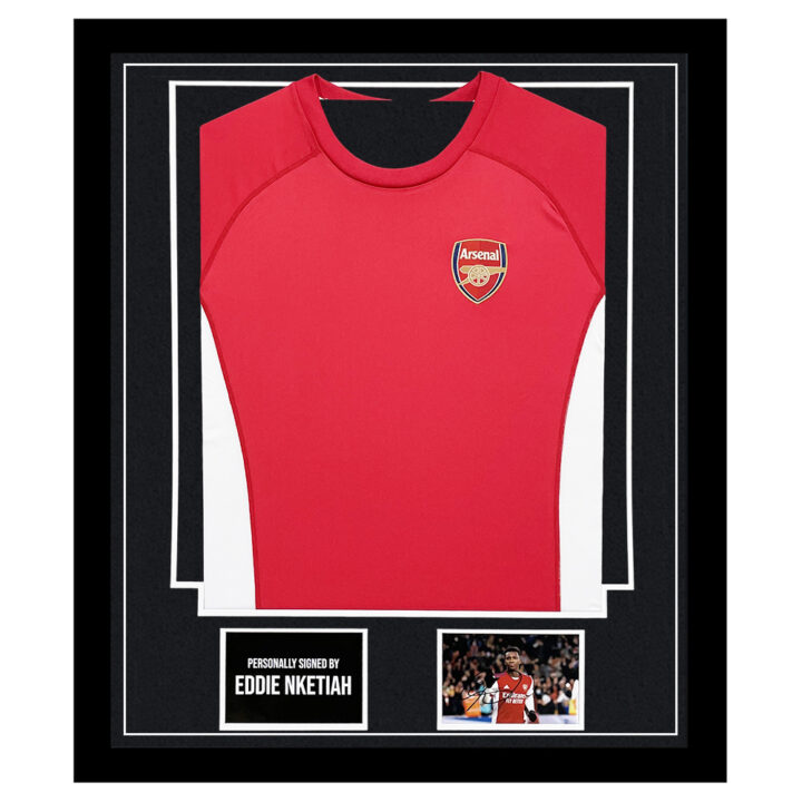 Eddie Nketiah Signed Framed Display Shirt - Arsenal Autograph