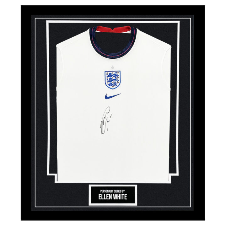 Framed Ellen White Signed Shirt - England Lioness Autograph