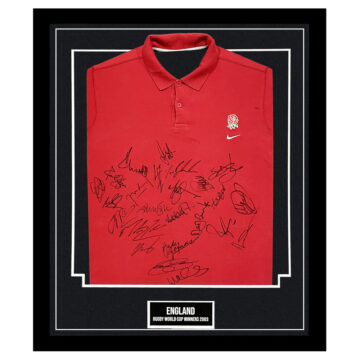 Framed England Rugby Signed Shirt - RWC Winners 2003