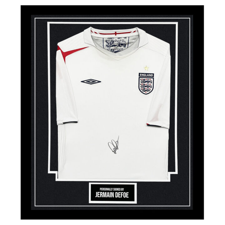 Framed Jermain Defoe Signed Shirt - England Autograph