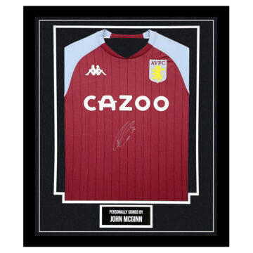 Framed John McGinn Signed Shirt – Aston Villa Football Club